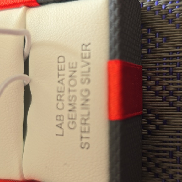 BEAUTIFUL BLUE TOPAZ/WHITE SAPPHIRE LAB CREATED GEMSTONE STERLING SILVER RING 7 - Picture 10 of 15